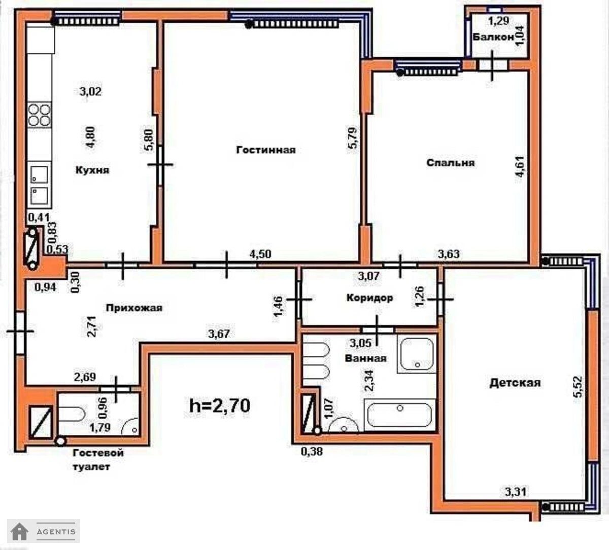 Здам квартиру 3 кімнати, 106 m², 19 пов./25 поверхів. Валерія Лобановського просп. (Червонозоряний)6г, Київ. 