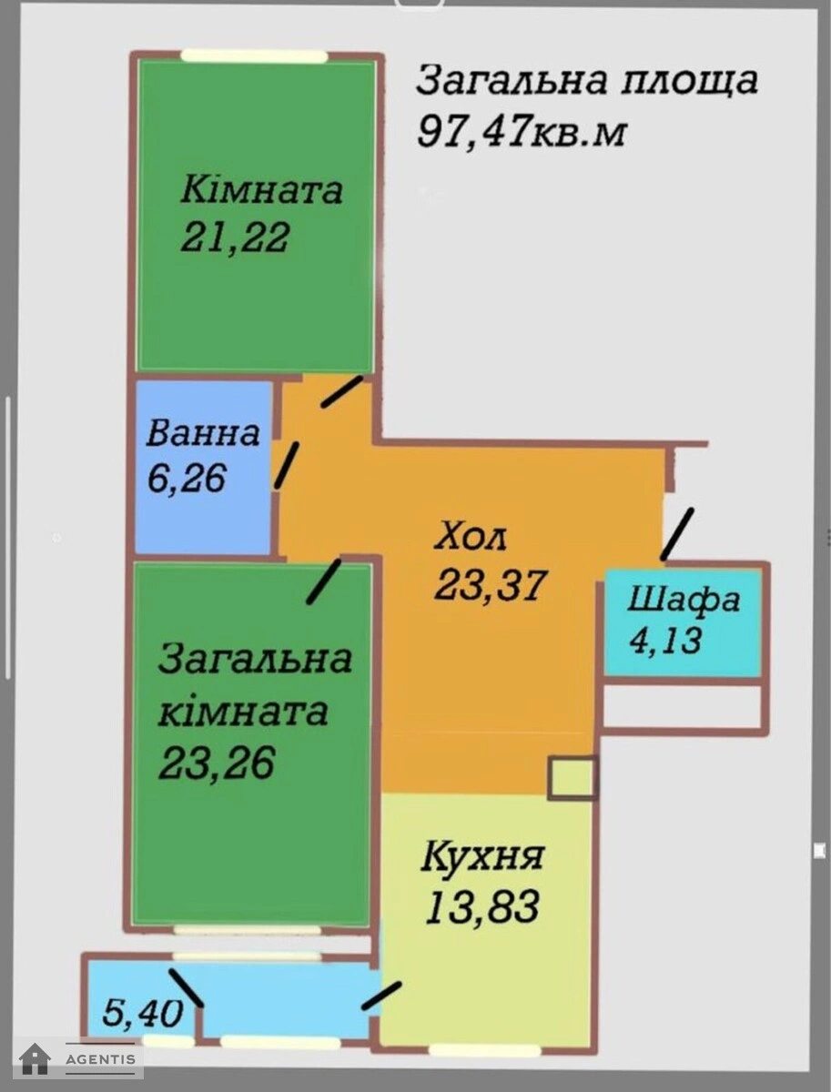 Apartment for rent 2 rooms, 97 m², 3rd fl./22 floors. 30, Anny Akhmatovoyi vul., Kyiv. 