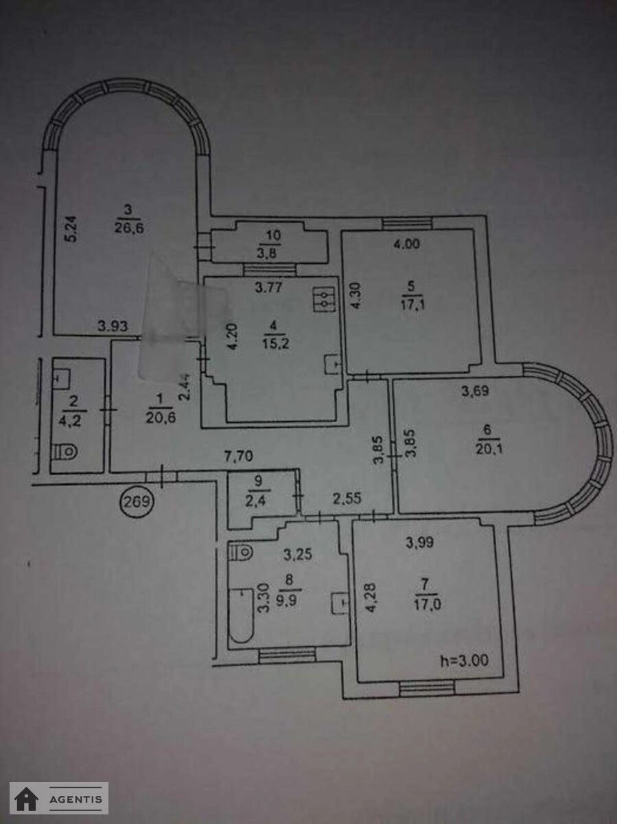 Apartment for rent 4 rooms, 137 m², 19th fl./25 floors. 69, Dmytrivska 69, Kyiv. 