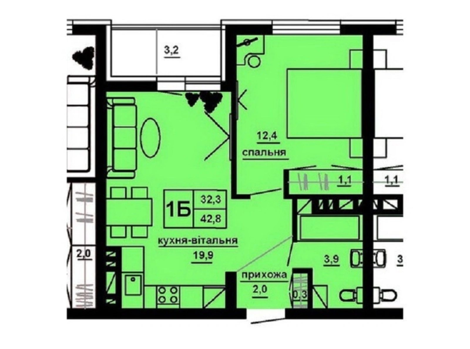 Продаж квартири. 1 room, 43 m², 11 floor/16 floors. Підволочиське шосе вул., Тернопіль. 