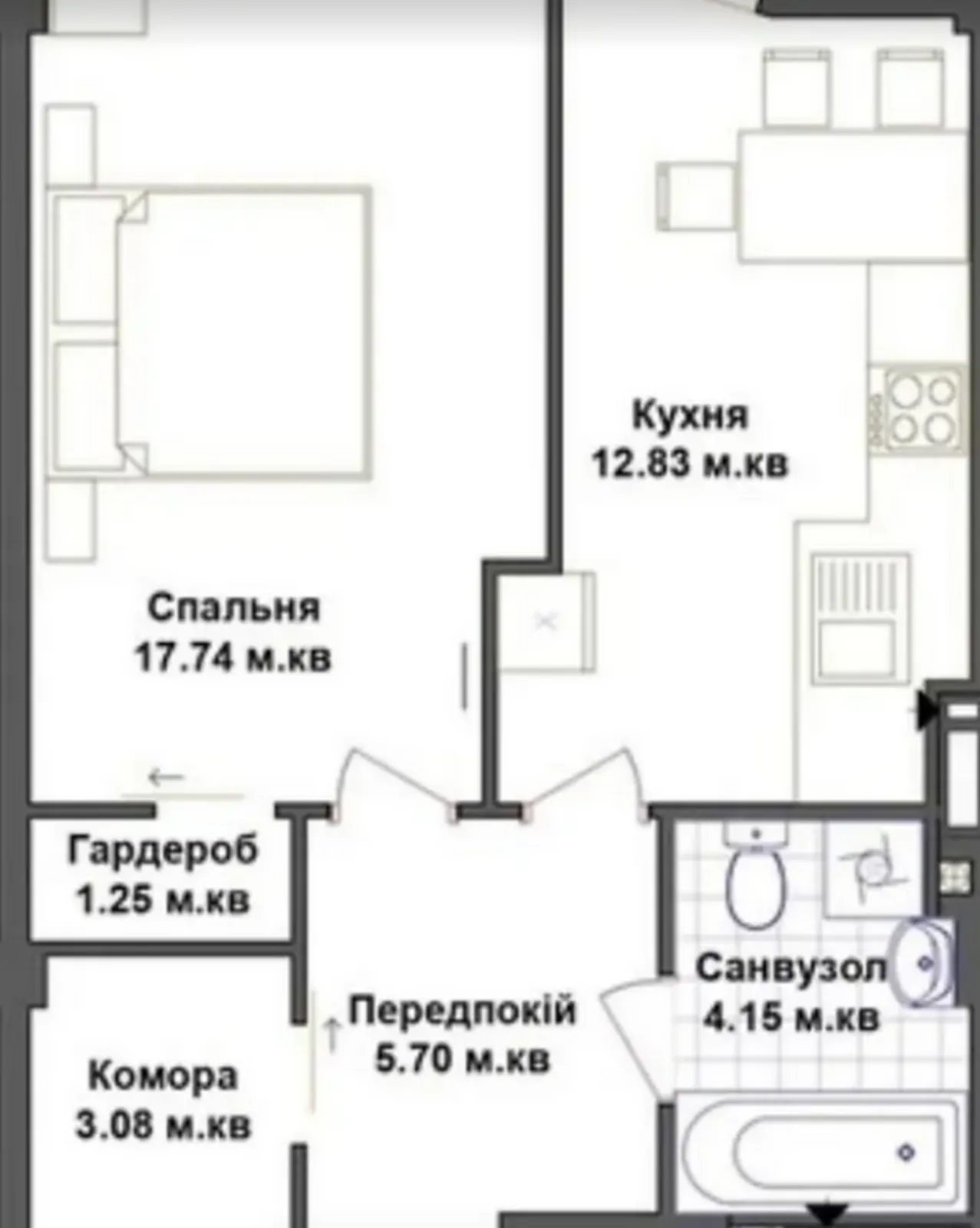 Apartments for sale. 1 room, 47 m², 3rd floor/13 floors. Tarnavskoho Henerala vul., Ternopil. 