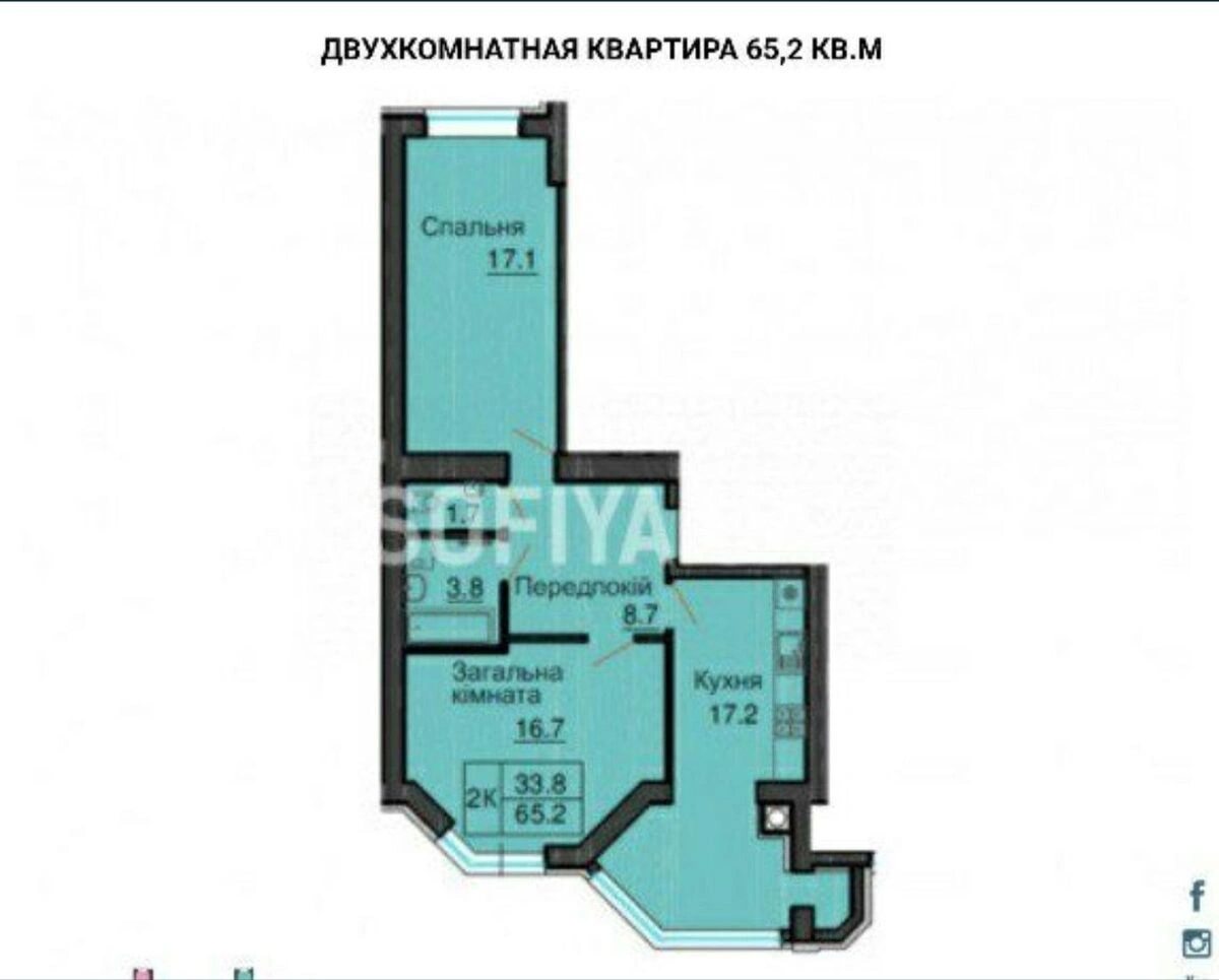 2-кімнатна, вул. Миру, 14, с. Нововсілки, Києво-Святошинський