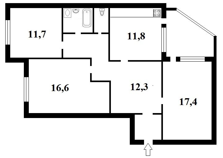 Продажа квартиры. 3 rooms, 88 m², 16 floor/16 floors. 1, Григоренко Петра 1, Киев. 