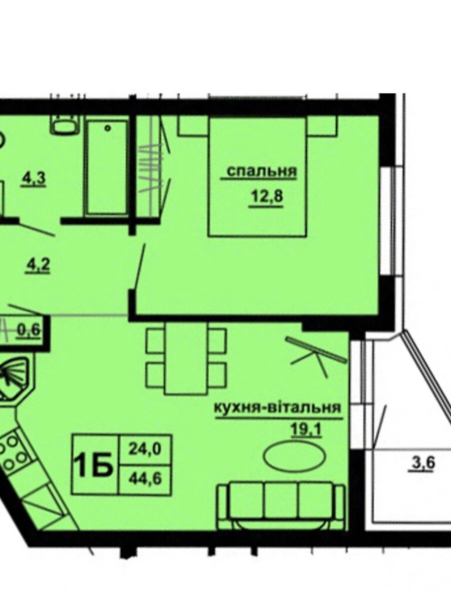 Продаж квартири. 1 room, 45 m², 14 floor/16 floors. Восточный, Тернопіль. 