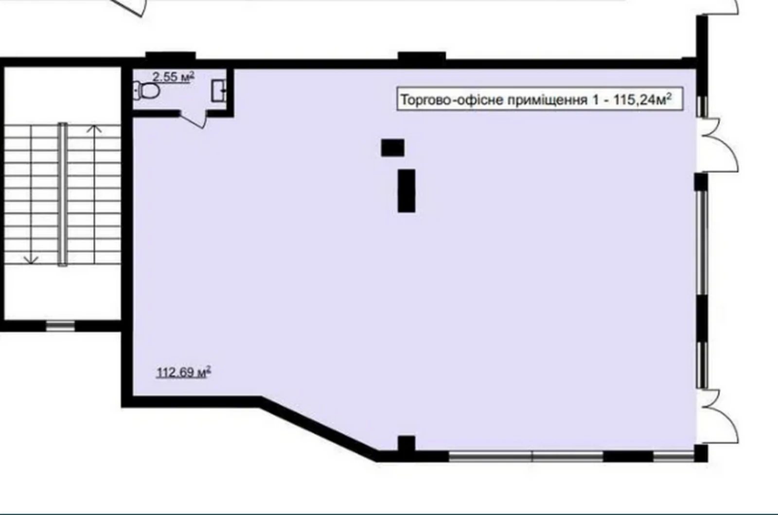 Real estate for sale for commercial purposes. 115 m², 1st floor/5 floors. Tsentr, Ternopil. 