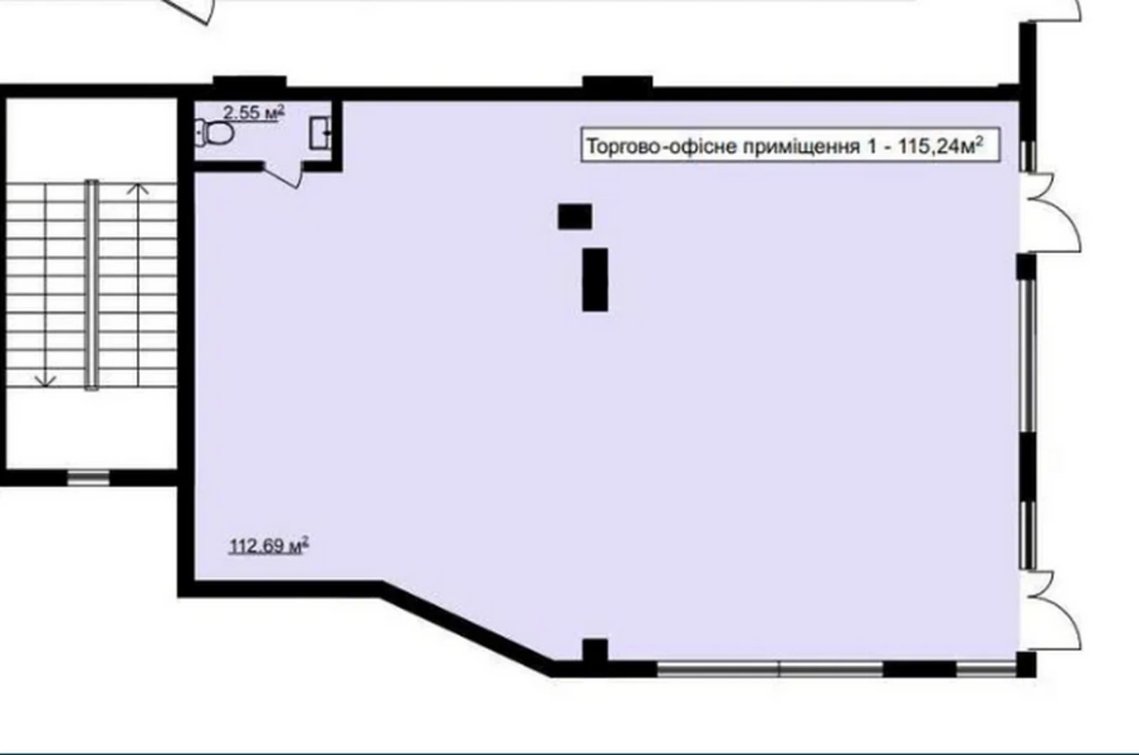 Продам нерухомість під комерцію 115 m², 1 пов./5 поверхів. Центр, Тернопіль. 