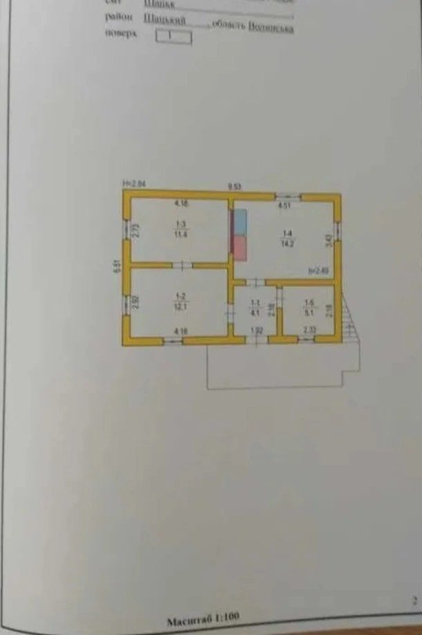 Продажа дома. 4 rooms, 106 m², 2 floors. 32, Грушевського, Шацк. 