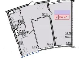 Продаж квартири. 2 rooms, 64 m², 17 floor/25 floors. 3, Генуэзская ул., Одеса. 