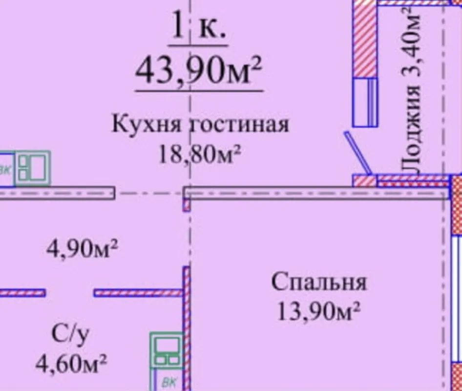 Apartments for sale. 1 room, 43 m², 12 floor/25 floors. 54, Zhabotynskoho ul., Odesa. 