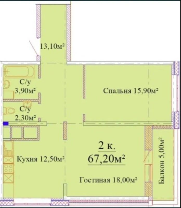 Продаж квартири. 2 rooms, 67 m², 9th floor/24 floors. 27, Варненская ул., Одеса. 