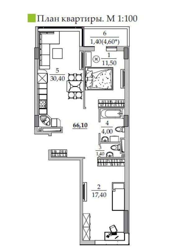 Apartments for sale. 2 rooms, 66 m², 2nd floor/17 floors. 93, Vylyamsa ul., Odesa. 
