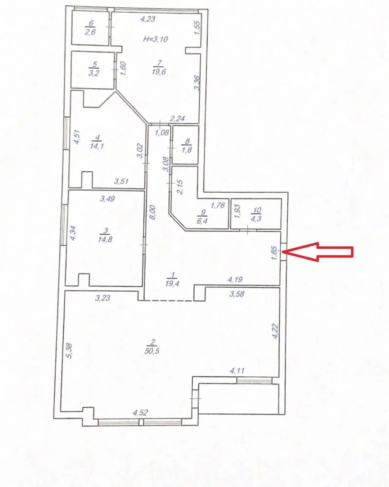 Продаж квартири. 3 rooms, 156 m², 7th floor/7 floors. 4, Нечипуренко пер., Одеса. 