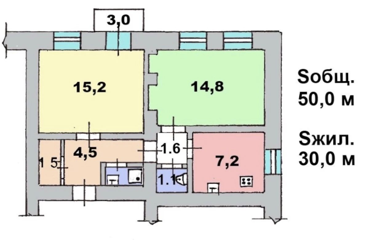 Apartments for sale. 2 rooms, 50 m², 2nd floor/3 floors. 57, Staroportofrankovskaya ul., Odesa. 