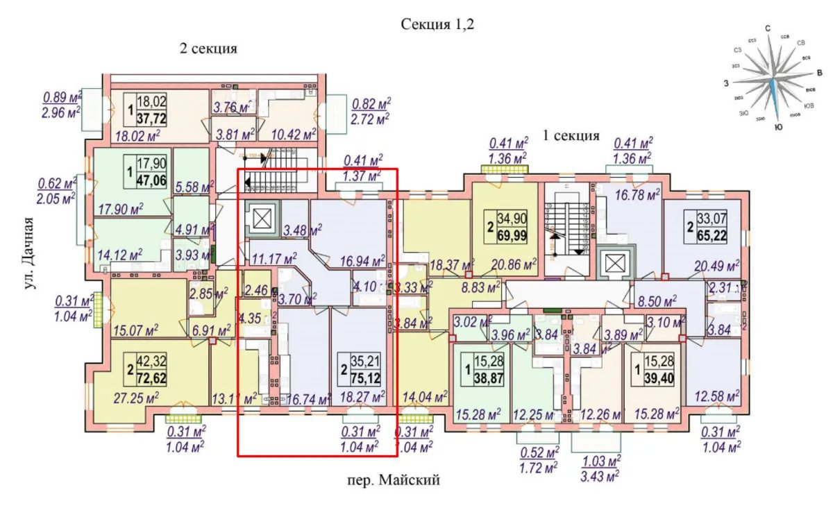Продаж квартири. 2 rooms, 75 m², 3rd floor/5 floors. 4, Майский 4 пер., Одеса. 