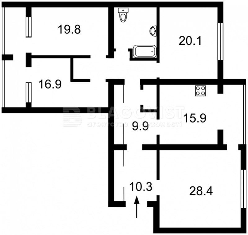 Apartments for sale. 4 rooms, 165 m², 2nd floor/15 floors. 4, Geroyiv Stalingrada 4, Kyiv. 