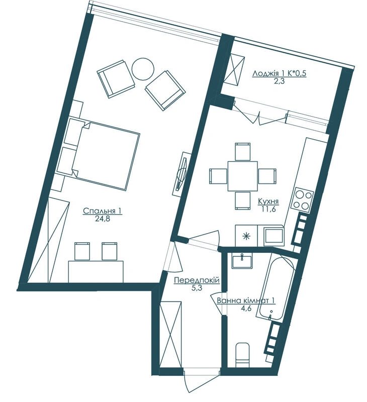 Продаж квартири. 1 room, 48 m², 14 floor/22 floors. 63, Французский б-р, Одеса. 