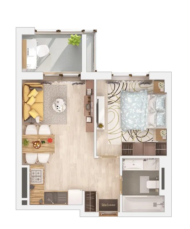 Уютная 1 комнатная квартира с динамично развивающемся районе на Таирово.