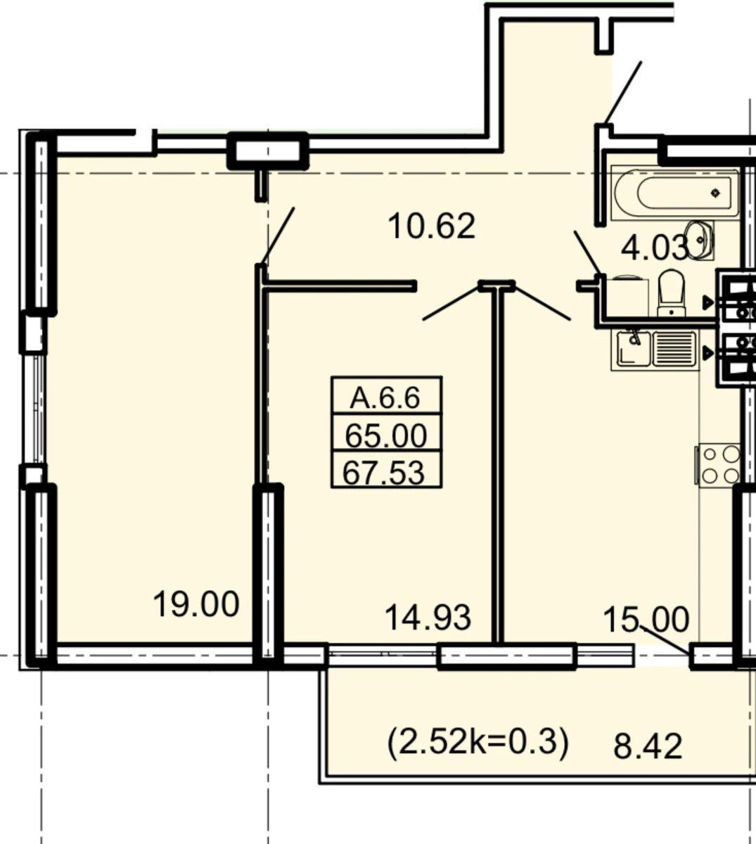 Продаж квартири. 2 rooms, 68 m², 7th floor/25 floors. 25, Большой Фонтан / Фонтанская Дорога , Одеса. 