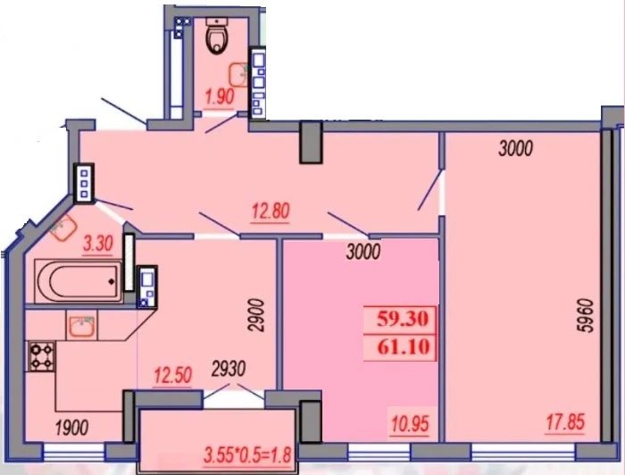 Продаж квартири. 2 rooms, 61 m², 7th floor/8 floors. 13, Сегедская ул., Одеса. 