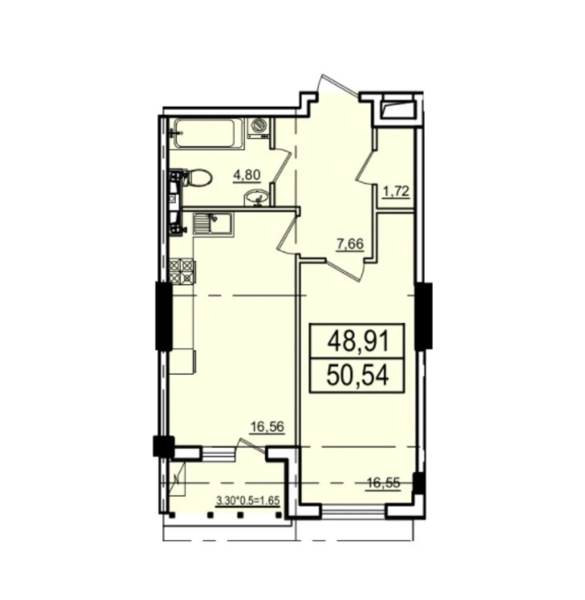 Продаж квартири. 1 room, 50 m², 9th floor/12 floors. 2, Куликовский 2 пер., Одеса. 