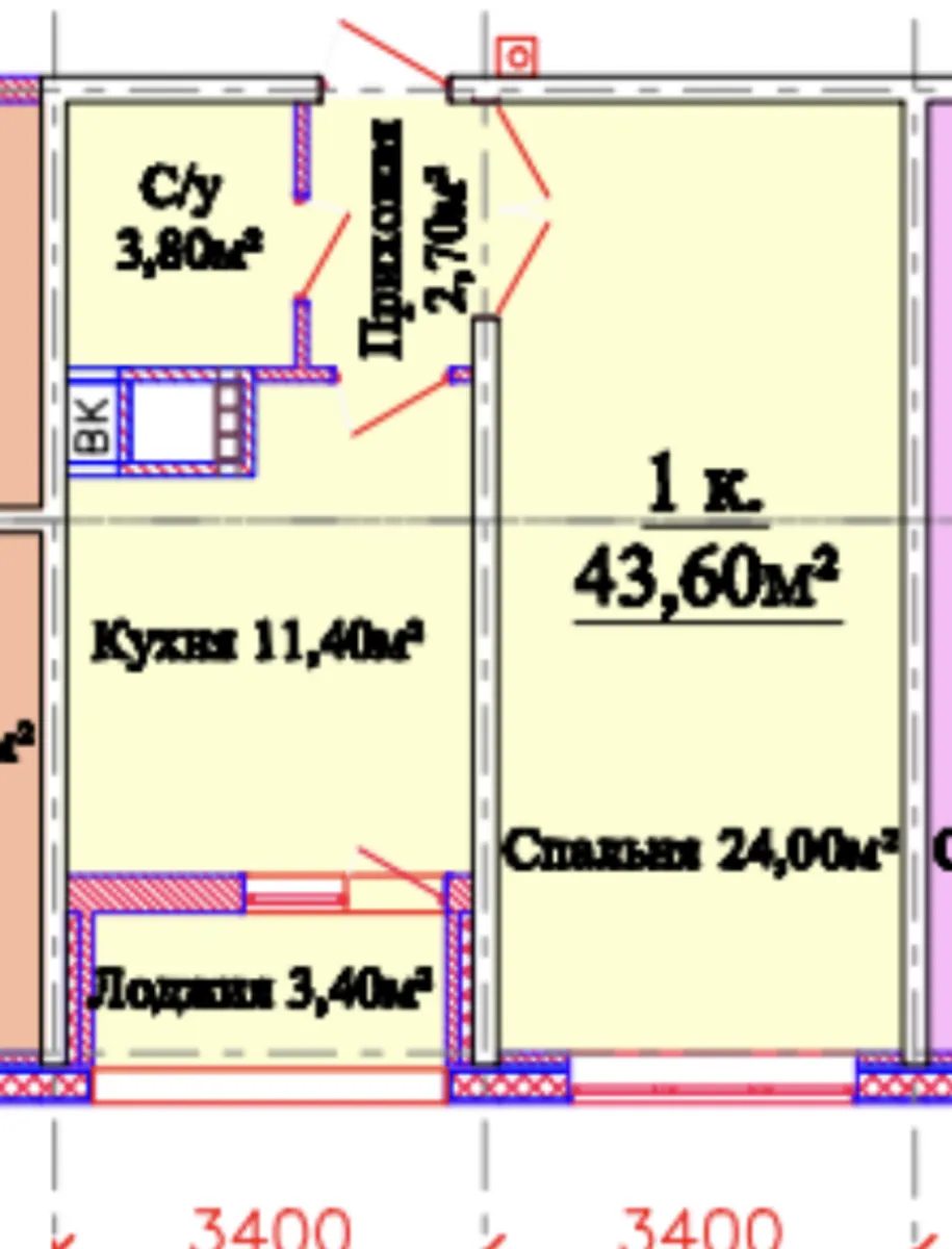Apartments for sale. 1 room, 45 m², 3rd floor/24 floors. Tolbukhyna ul., Odesa. 