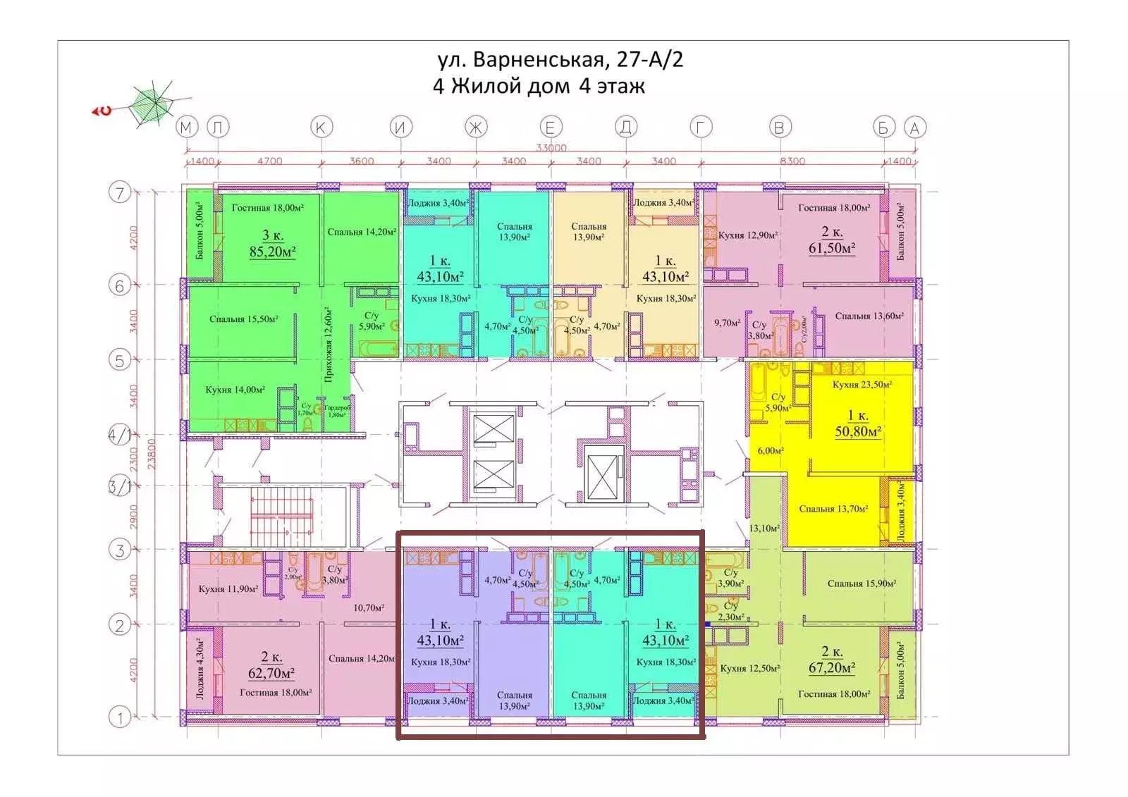 Продаж квартири. 2 rooms, 47 m², 5th floor/24 floors. 27, Варненская ул., Одеса. 