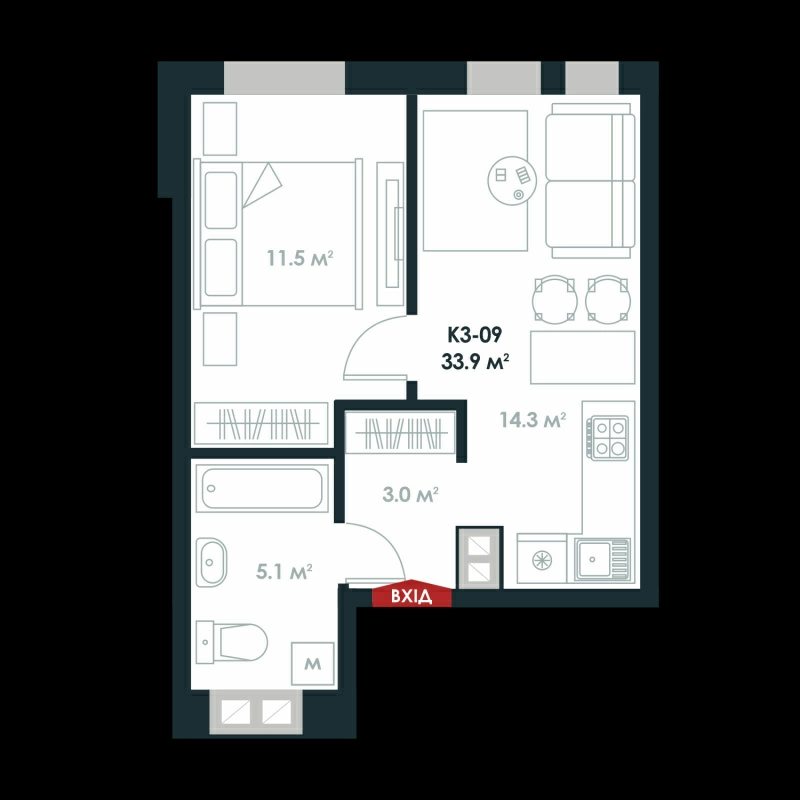 Продаж квартири. 1 room, 34 m², 3rd floor/10 floors. 6, Одесское шоссе, Чабаны. 