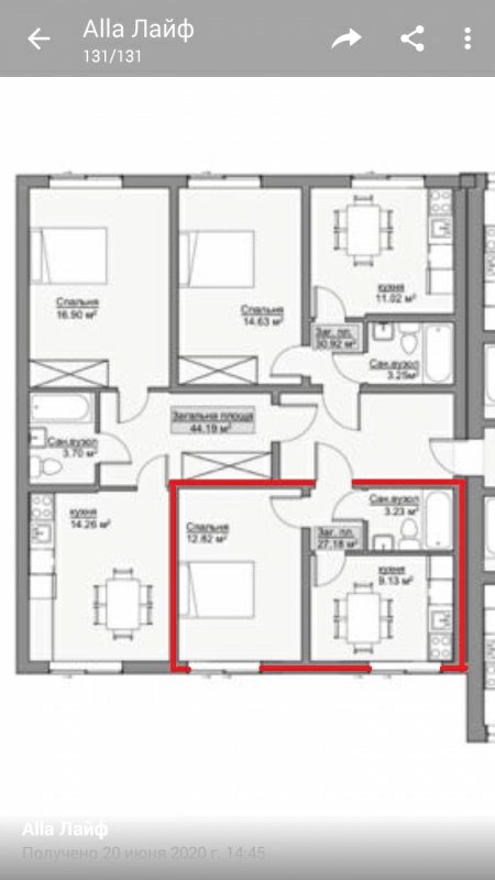 Продаж квартири. 1 room, 27 m², 2nd floor/3 floors. 18, Тимирязева, Вінниця. 