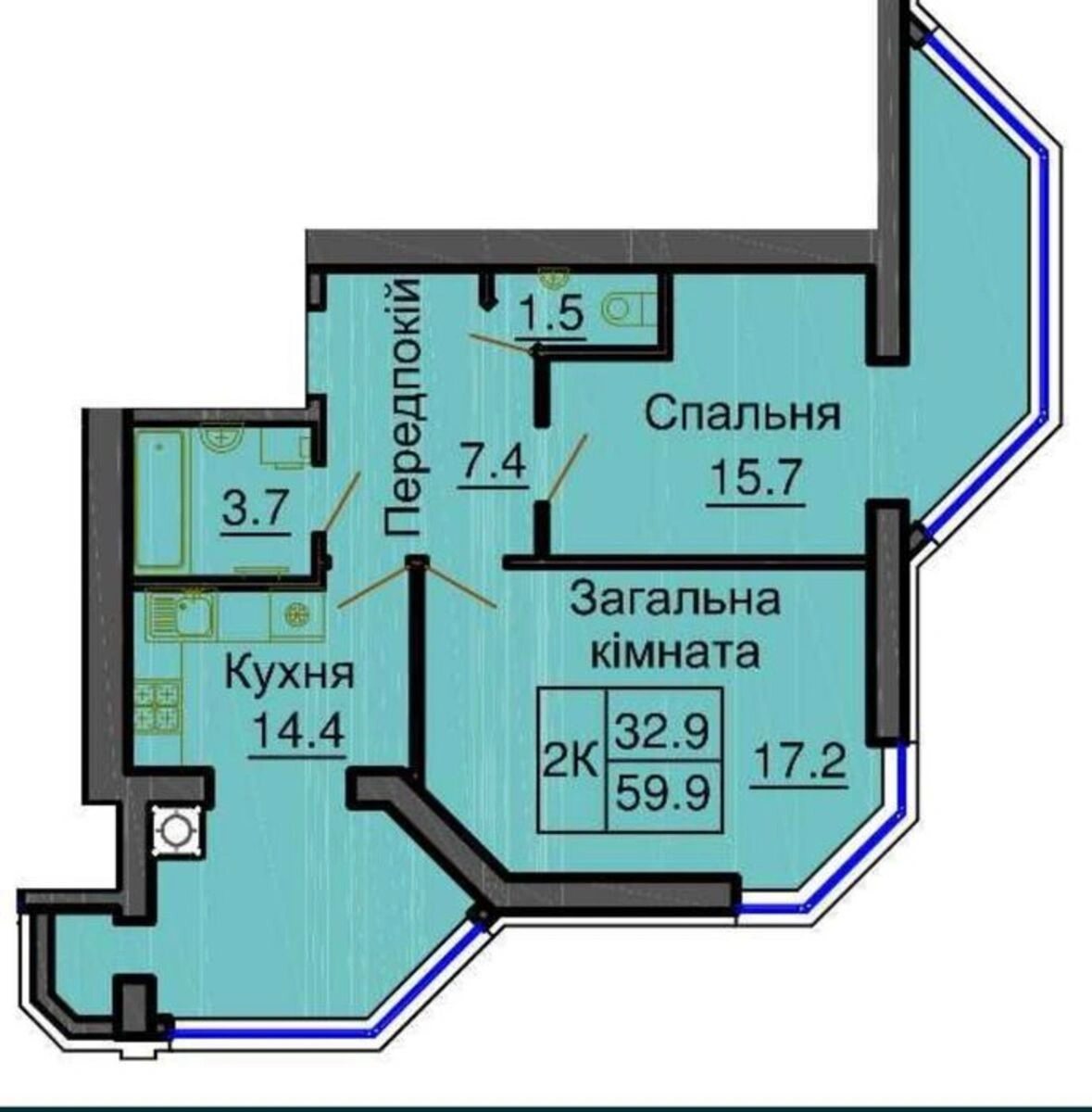 Продаж квартири. 2 rooms, 63 m², 3rd floor/10 floors. 63, Амосова , Софіївська Борщагівка. 