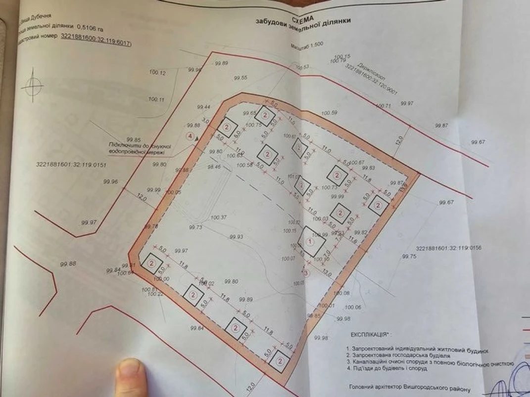 Land for sale for residential construction. Vyshcha Dubechnya. 