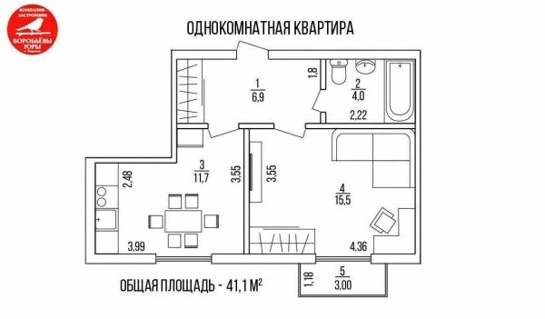 Apartments for sale. 1 room, 38 m², 1st floor/9 floors. 3, Chernovytskaya, Kharkiv. 