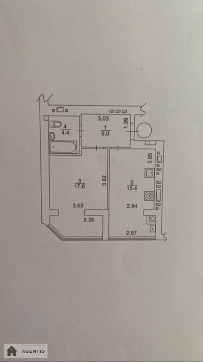 Здам квартиру. 1 room, 40 m², 5th floor/9 floors. Добра , Крюківщина. 