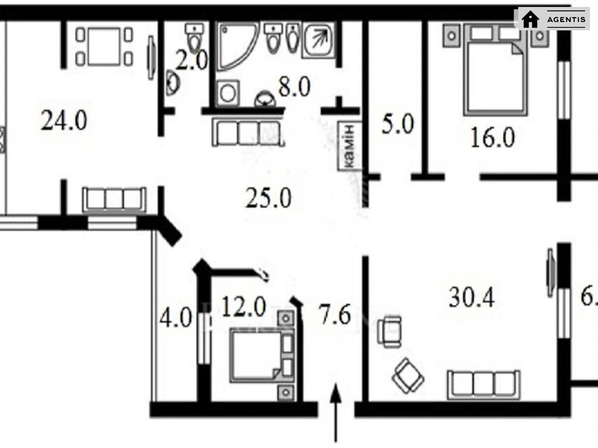 Apartment for rent. 3 rooms, 140 m², 3rd floor/5 floors. 34, Shota Rustaveli vul., Kyiv. 