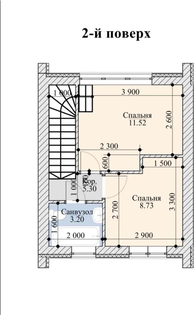 Продажа таунхауса 3 комнаты, 60 m², 2 этажа. Белогородка. 