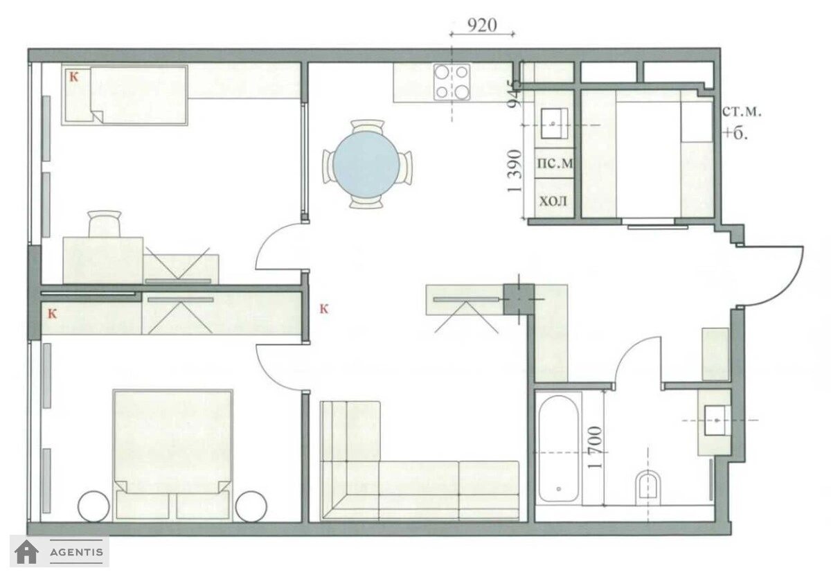 Здам квартиру. 2 rooms, 70 m², 20 floor/26 floors. 41, Михайла Бойчука вул. (Васо Кіквідзе), Київ. 