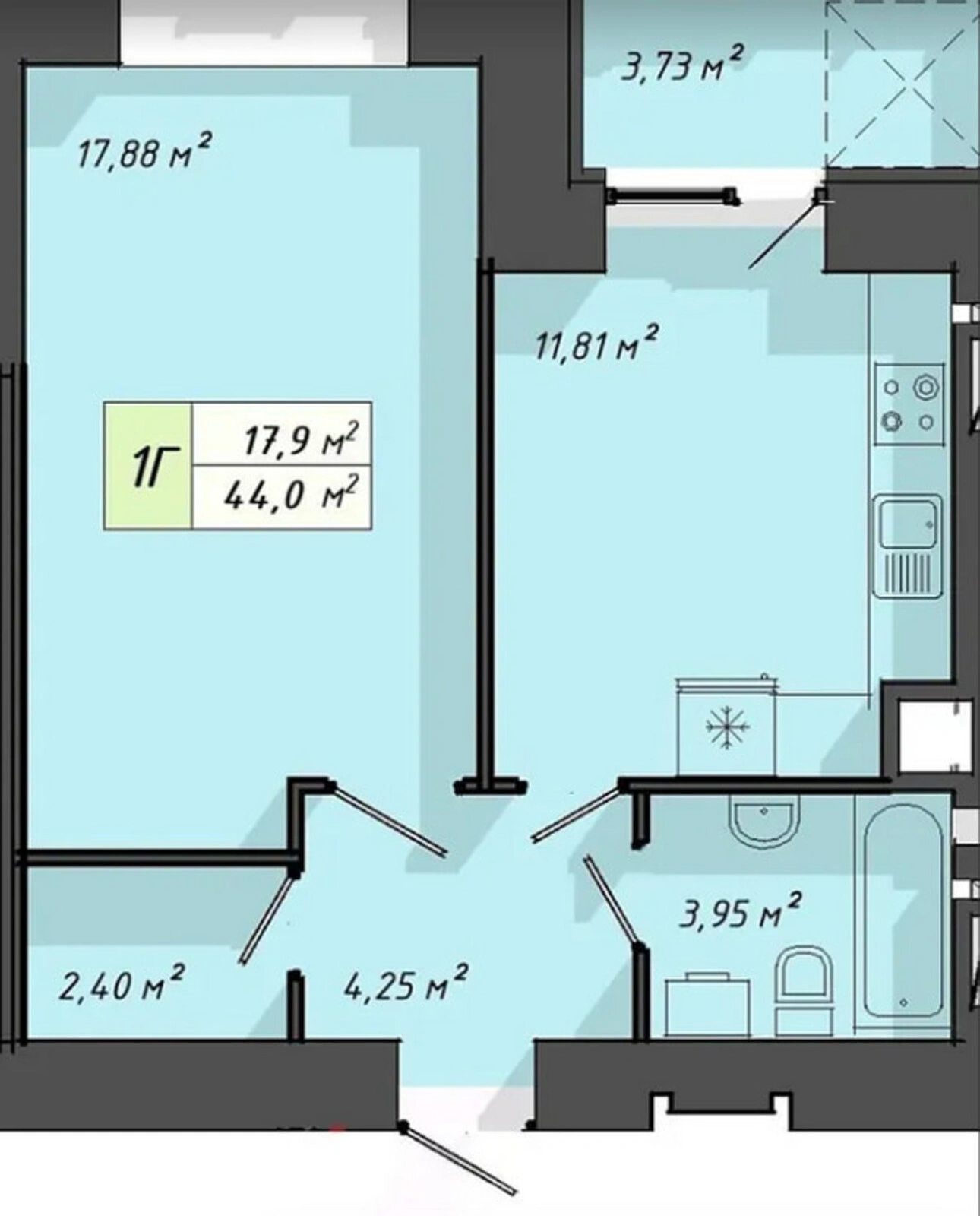 Продаж квартири. 1 room, 44 m², 10th floor/10 floors. Дружба, Тернопіль. 