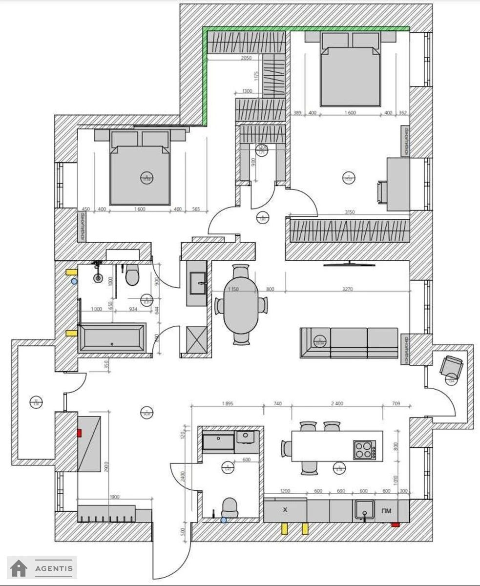 Сдам квартиру 3 комнаты, 100 m², 4 эт./4 этажа. 3, Межигорская 3, Киев. 