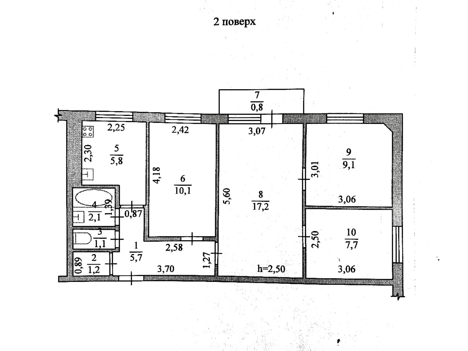 Продаж квартири. 4 rooms, 61 m², 2nd floor/5 floors. 5, Небесной Сотни проспект (Маршала Жукова), Одеса. 