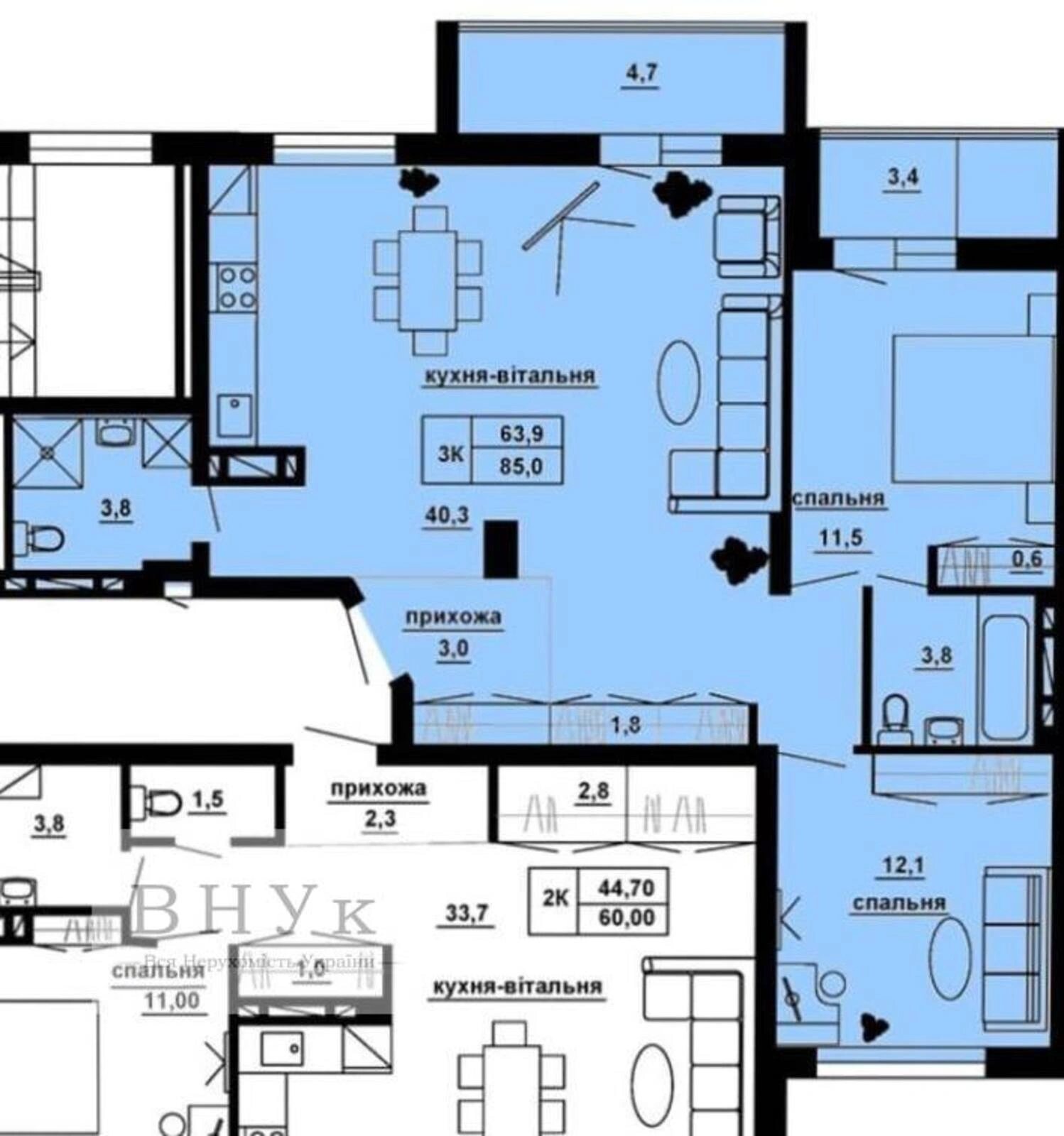 Продам 3-кімнатну квартиру в ЖК Манхетен