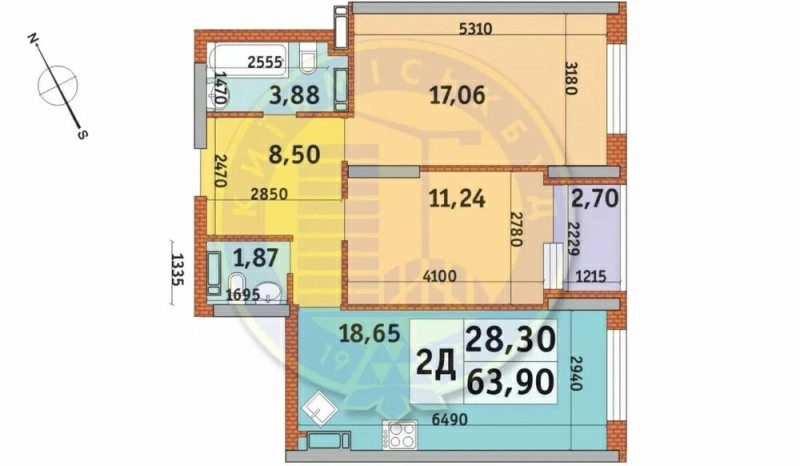 Продажа квартиры. 2 rooms, 64 m², 8th floor/26 floors. 11, Причальная 11, Киев. 