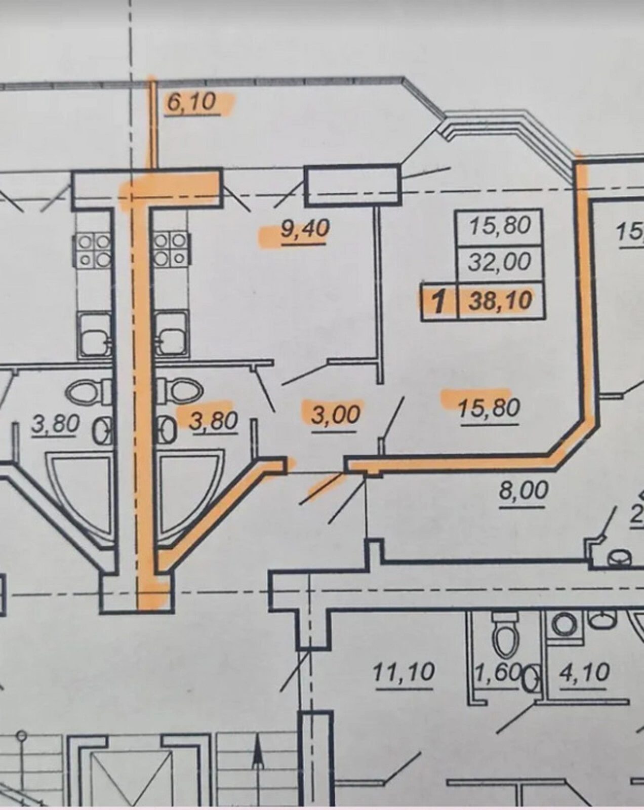 Продаж 1к квартири 38.1 кв. м на вул. Глибока