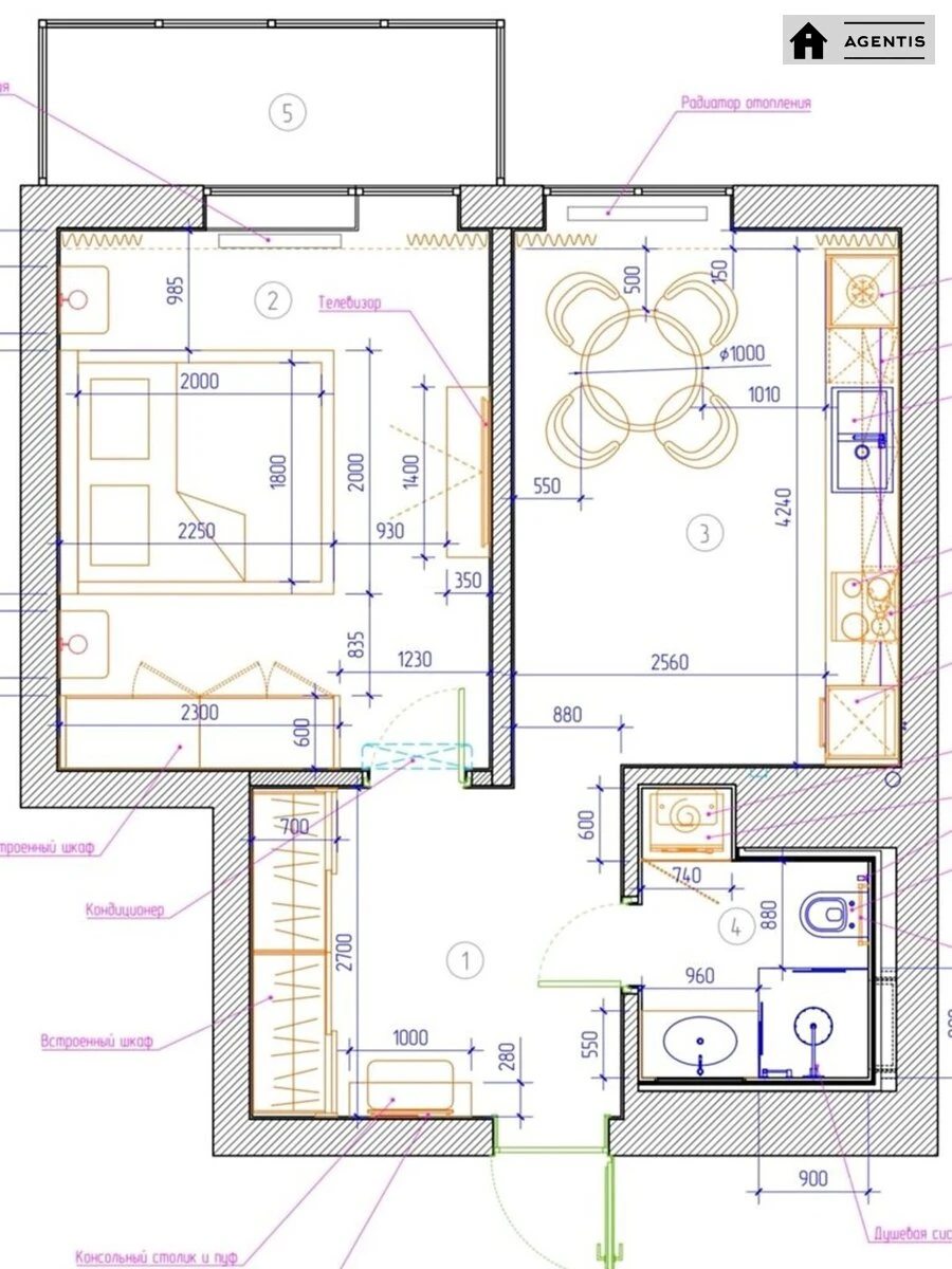 Здам квартиру. 1 room, 48 m², 3rd floor/18 floors. 15, Андрія Верхогляда вул. (Михайла Драгомірова), Київ. 