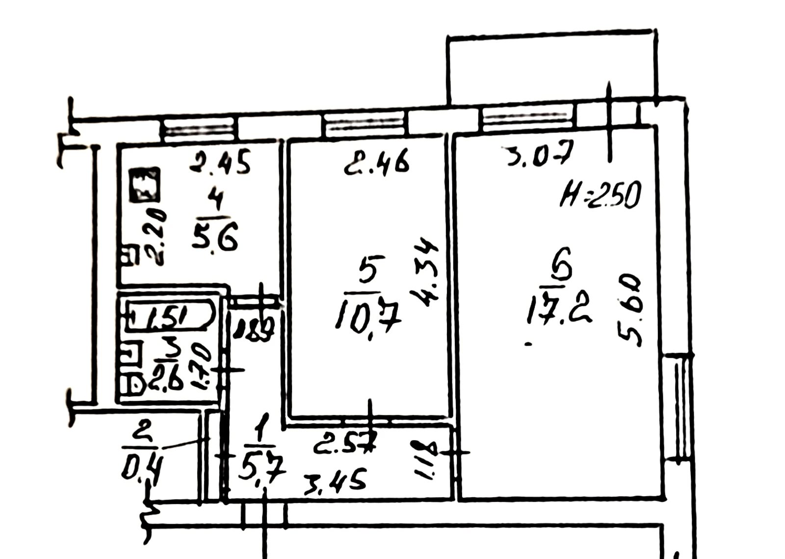 Продаж квартири 2 кімнати, 42 m², 3 пов./5 поверхів. Филатова Академика , Одеса. 