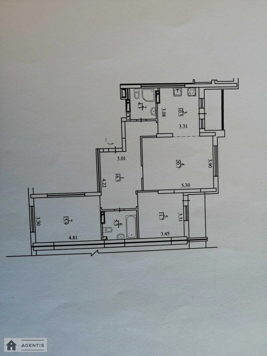 Здам квартиру 3 кімнати, 91 m², 13 пов./16 поверхів. 71, Берестейський просп. (Перемоги), Київ. 