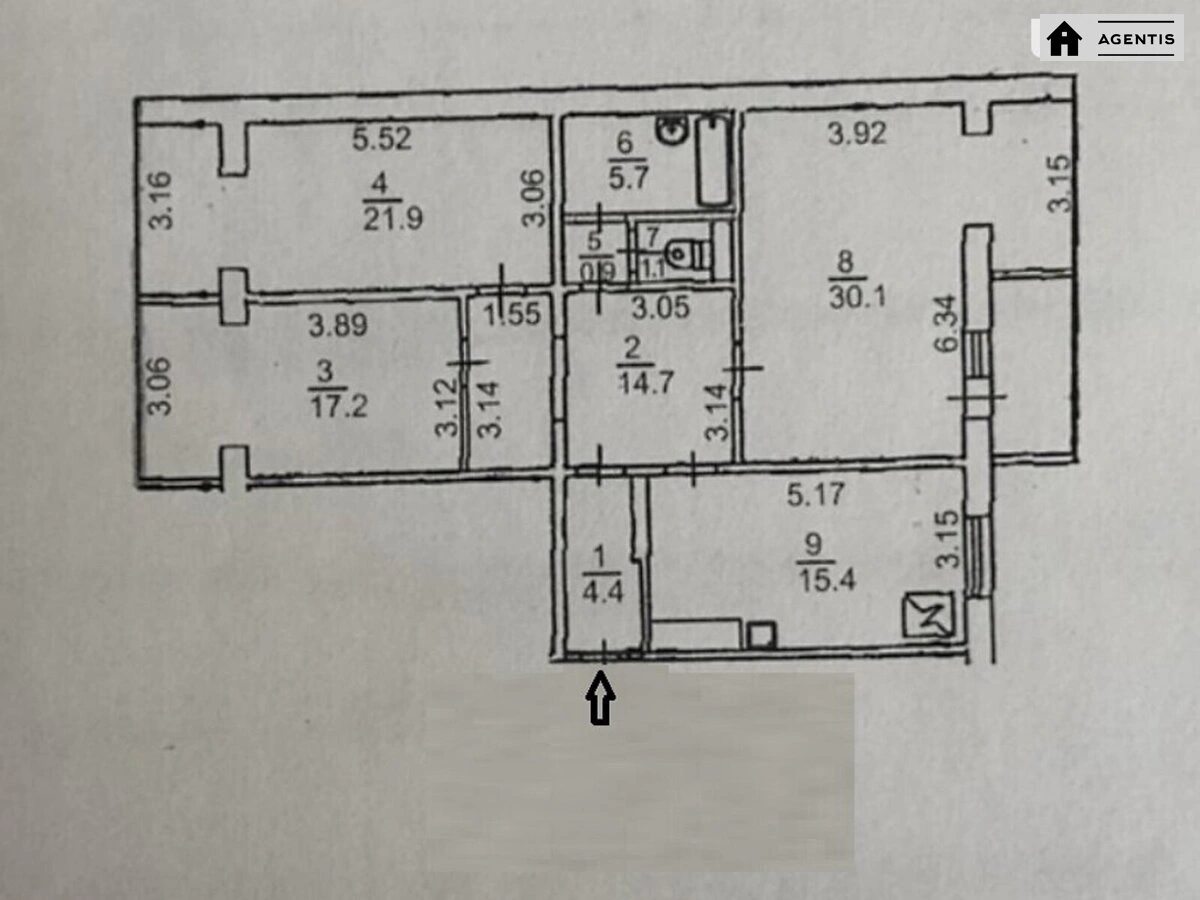 Сдам квартиру 3 комнаты, 113 m², 7 эт./14 этажей. 9, Бориса Гмирі вул., Киев. 