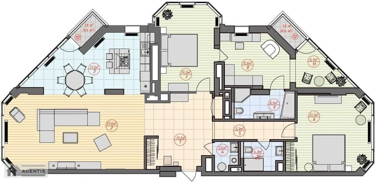 Сдам квартиру 3 комнаты, 155 m², 18 эт./25 этажей. 2, Болсуновська вул. (Сергія Струтинського), Киев. 