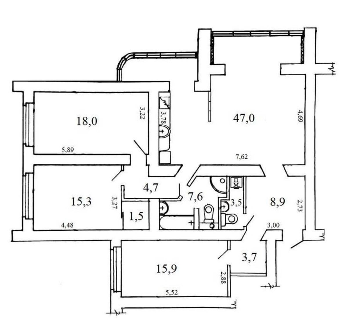 Apartment for rent 4 rooms, 126 m², 14th fl./22 floors. 21, Lesi Ukrayinky 21, Kyiv. 