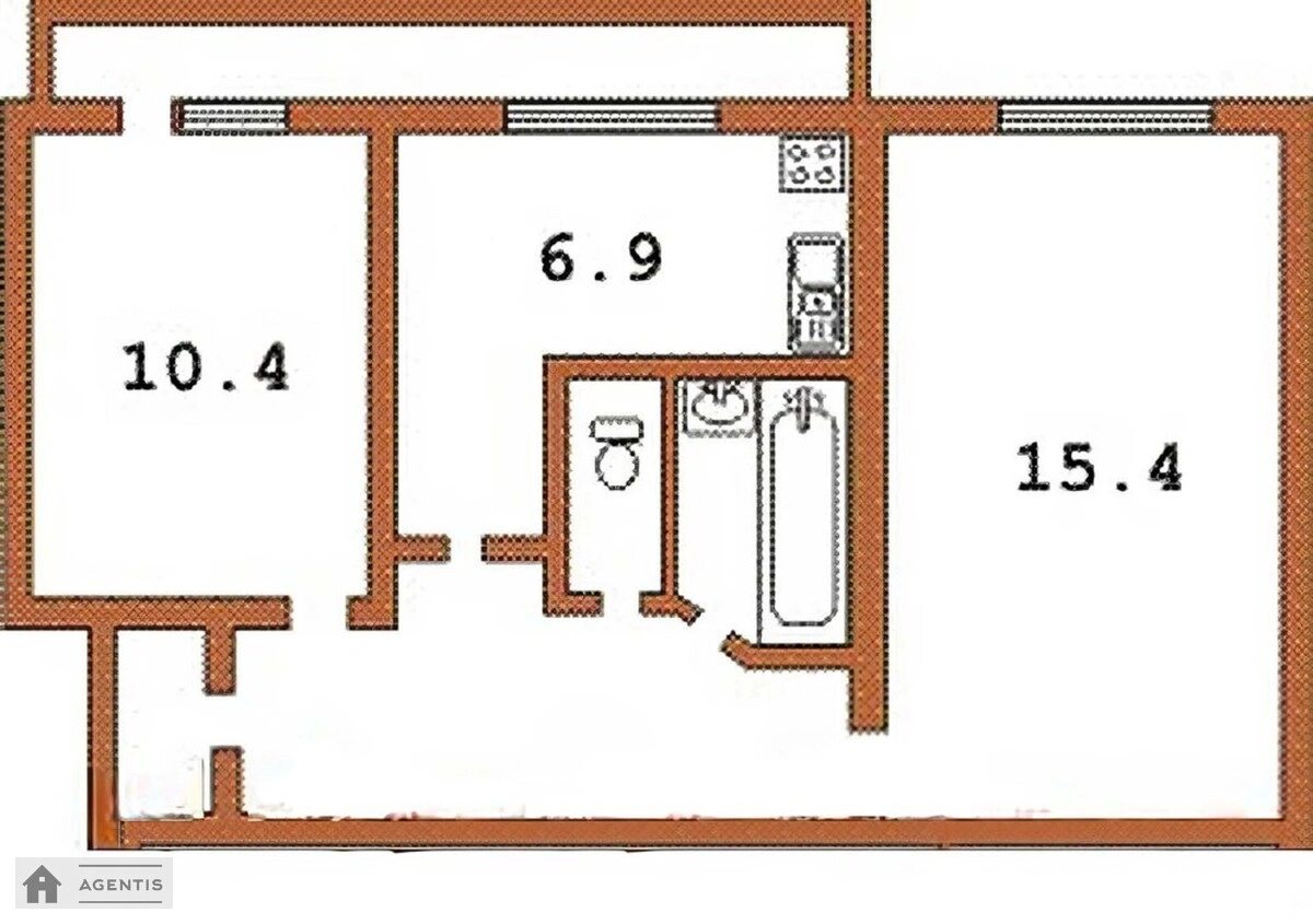 Сдам квартиру 2 комнаты, 42 m², 9 эт./9 этажей. Павла Тичини просп., Киев. 