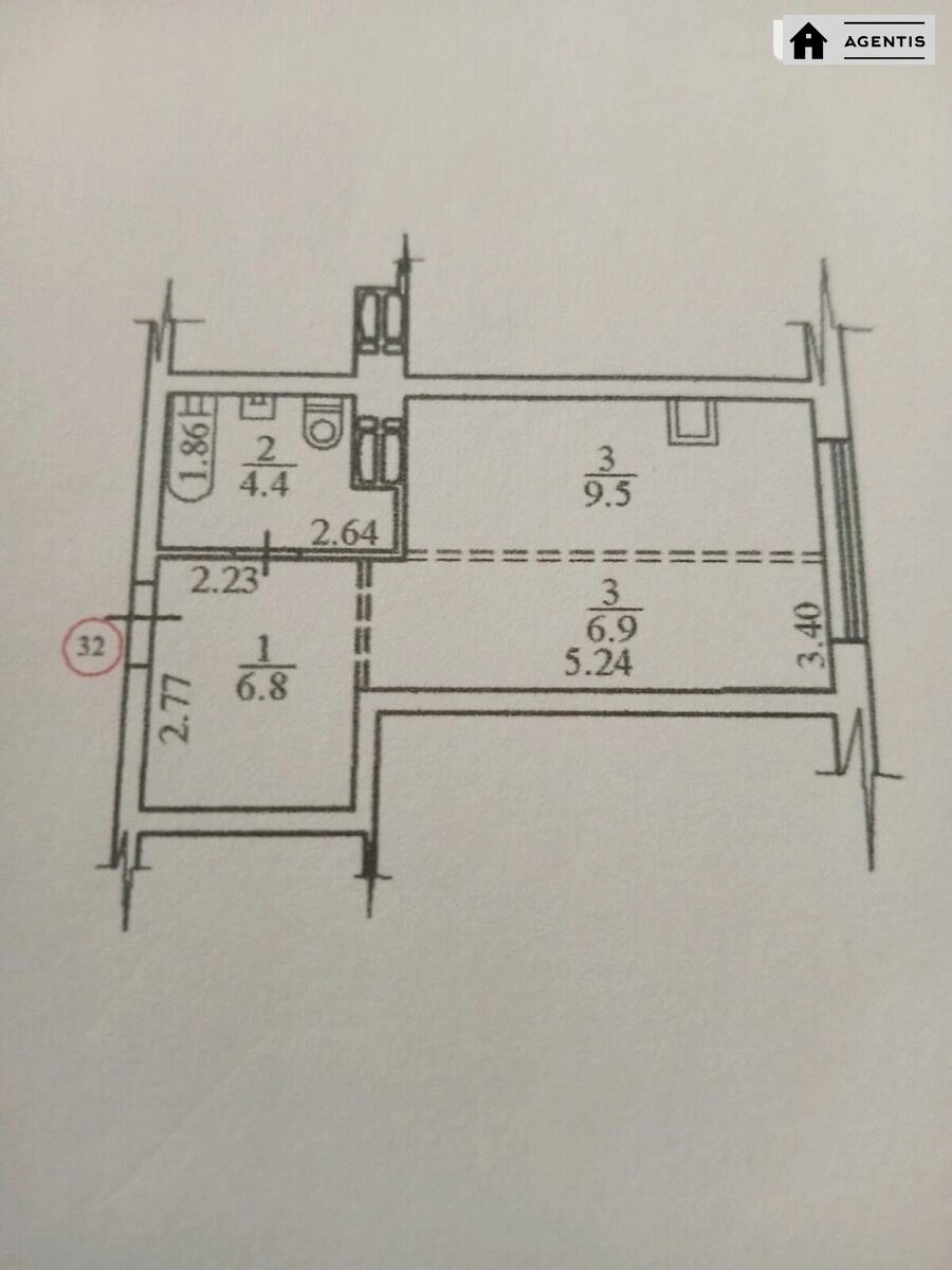 Здам квартиру 1 кімната, 30 m², 4 пов./11 поверхів. 19, Центральна вул., Київ. 