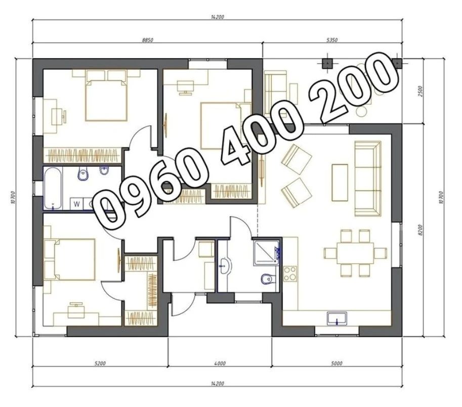 House for sale. 3 rooms, 110 m², 1 floor. Bilohorodka. 